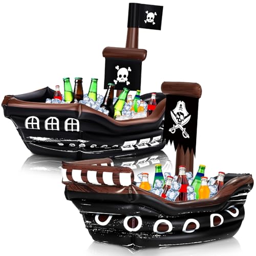 Inflatable Pirate Ship Drink Cooler - Classic Style, Large Capacity Summer Party