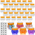 36 Pack Halloween Plastic Pumpkin Candy Jars with Orange Lids - Small Treat Containers for Parties & Decorations