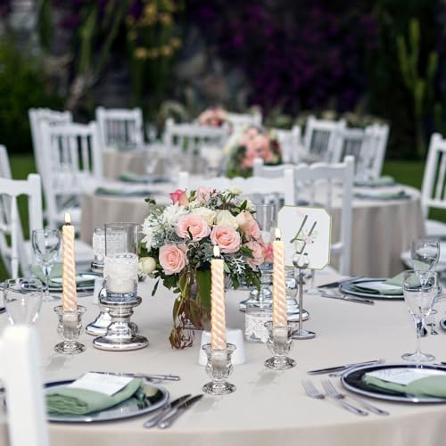 Clear Glass Candlestick Holders Set of 90 - 2.5 Inch Taper Candle Holders for Wedding, Dining, Decor