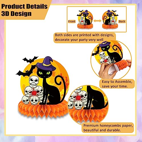 Halloween Honeycomb Centerpieces Black Orange Bloody Set - Table Decor
