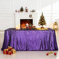 Purple Sequin Tablecloth 60x102 Inch for Wedding and Party Decor - SquarePie
