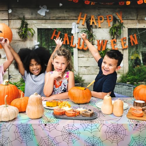 Halloween Spiderweb Iridescent Holographic Tablecloth - Spooky Party Decor - Variation of THIS listing