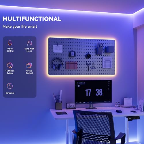 PAUTIX RGB COB LED Strip Light Kit 9.84ft/3m Color Changing Smart Tape - Alexa/Google Compatible
