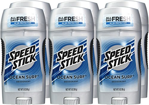 Speed Stick Underarm Deodorant for Men, Aluminum Free, Ocean Surf - 3 Ounce (Pack of 6)