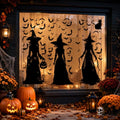 Halloween Black Witch Window Clings - Large 35'' Silhouette Decoration - Black Witch Variation