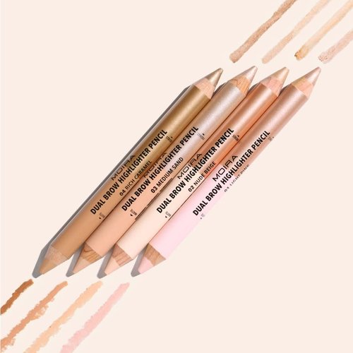 Skiennix Dual Brow Highlighter Pencil - Medium Sand Shade for Perfectly Defined Brows