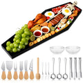 Halloween Coffin Charcuterie Board Set with Skull Stand and Utensils - 32 Inch Spooky Serving Platter