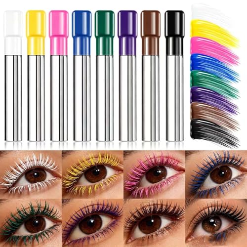 Pink Red Waterproof Curling Mascara - Volumizing No-Clump Eyelash Makeup for Stage & Party