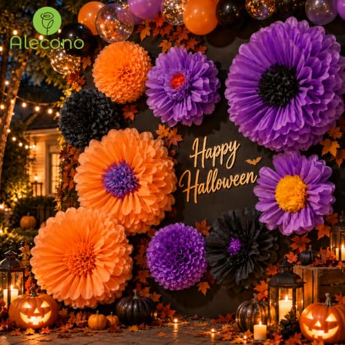 Alecono 9 Pcs Giant Paper Flowers Decorations for Wall (24", 20", 14")