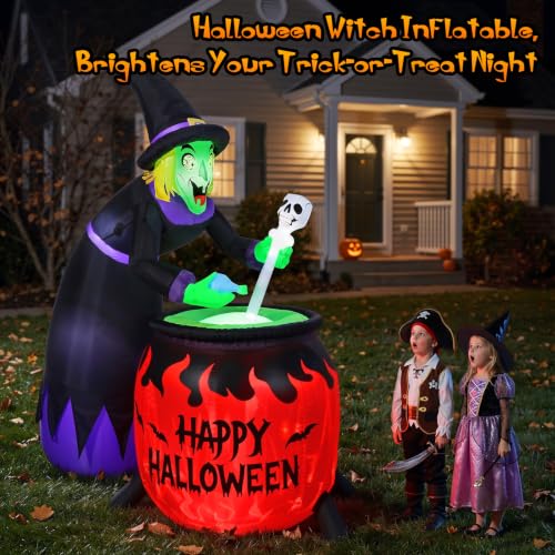8FT Halloween Inflatable Witch - Purple Outdoor Yard Decoration