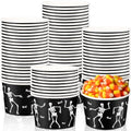Halloween Paper Soup Bowls with Dancing Skeleton Design - 50 Pack, 9 oz