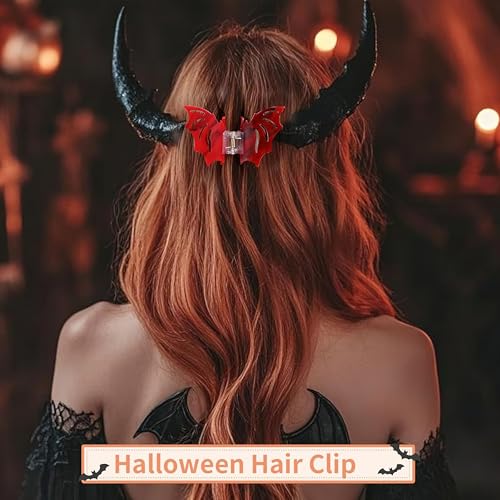 Halloween Bat Wing Hair Clips - Gothic Claw Style, Non-Slip, Strong Hold, 2 Pack