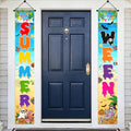 Summerween Party Banner - Halloween in Summer Porch Sign for Garden & Beach Decorations