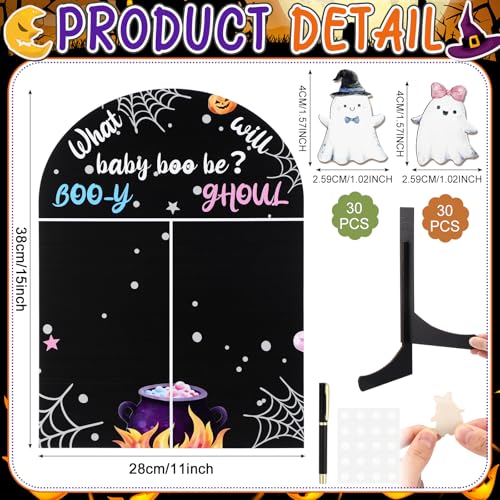 Halloween Ghost Gender Reveal Voting Board Set - AceOrbit 63 Pcs Party Decorations