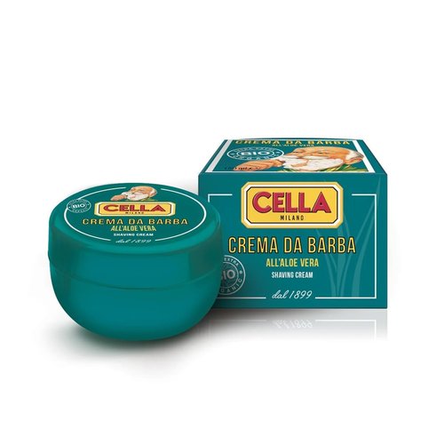 Cella Milano Aloe Vera Shaving Cream Soap - Luxurious Lather & Razor-Glide Protection | 150g, Made in Italy