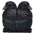 Gothic Crow Bookends Pair - Dark Raven Sculptures for Halloween Decor