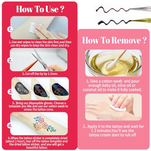Temporary Tattoo Kit for Women Men Teens - 10 Colors, Waterproof & Safe