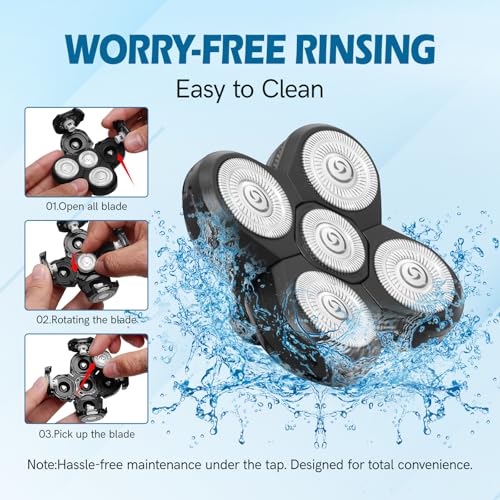 Replacement Blades for Freebird Head Shaver - 5 Pack, Head & Face Razor Refills