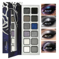 Goth Smokey Eyeshadow Palette - Black, Grey, Silver, Glitter & Matte Shades - Variation of THIS listing