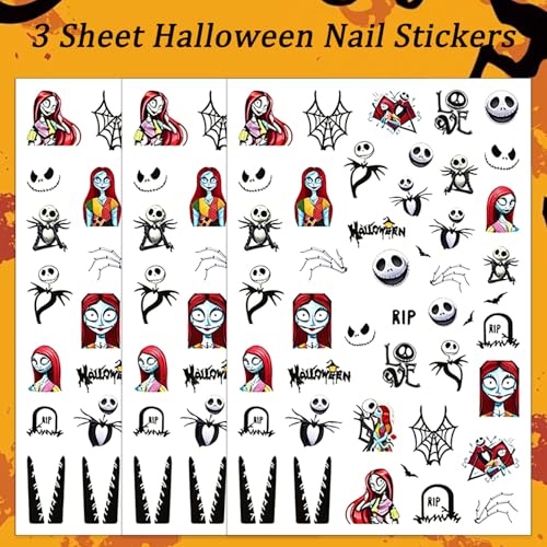 Halloween Skeleton Spider Web Nail Stickers - Hallowen Style 13