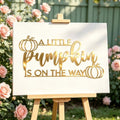 Gold Acrylic Pumpkin Baby Shower Wall Decal for Fall & Halloween Parties