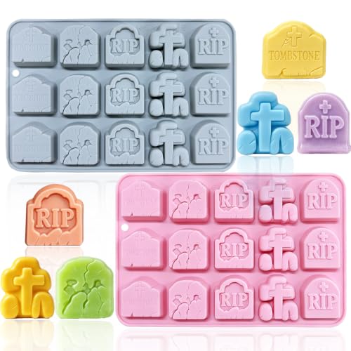 Tombstone Silicone Mold 15 Cavity Halloween Cake Decorations - Style 3