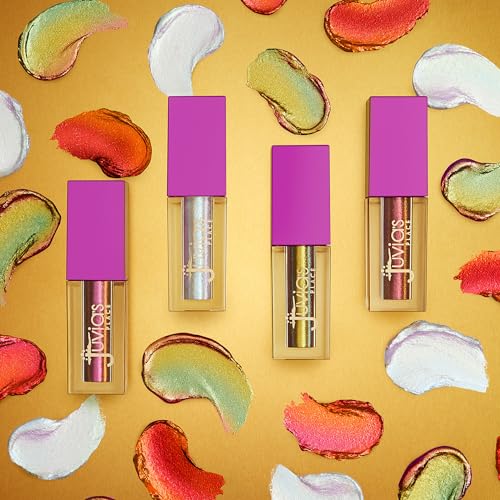 Iridescent Red Orange Duochrome Liquid Eyeshadow - Glitter & Shine, Multi-Color Makeup