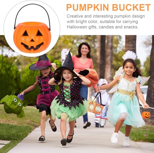 20PCS Mini Halloween Pumpkin Buckets - Plastic Trick or Treat Candy Buckets