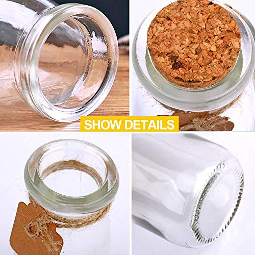 Tall 100ml Glass Jars with Cork Lids - 30pcs Mini Potion Bottles Set