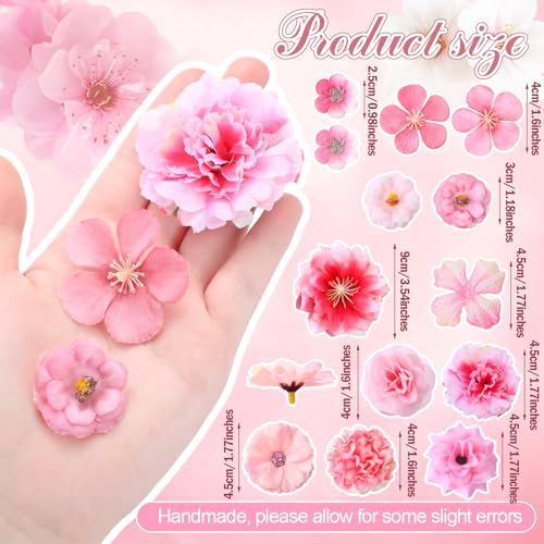 Mini Artificial Flower Heads Set - Pink Cozy Style, 120 Pcs for Crafts & Decor