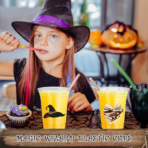 Magical Wizard Plastic Cups - 12 oz Disposable Party Cups, Set of 48