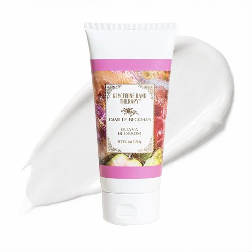 Camille Beckman Glycerine Hand Therapy Cream, Guava Blossom, Ultra Moisturizing Hand Cream for Dry, Cracked Hands, Non-Greasy, Paraben-Free, Made in USA, 6 Ounce