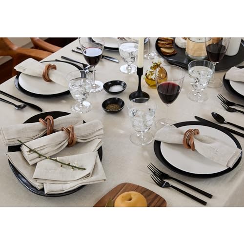 Light Natural Linen Table Cloth - 52x52 Inch Square Handcrafted Decor