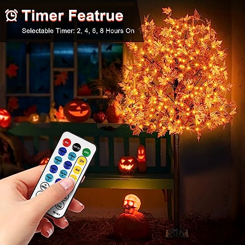 7FT 170 LED Lighted Maple Tree - Autumn Thanksgiving Decor with Remote - Variation of THIS listing