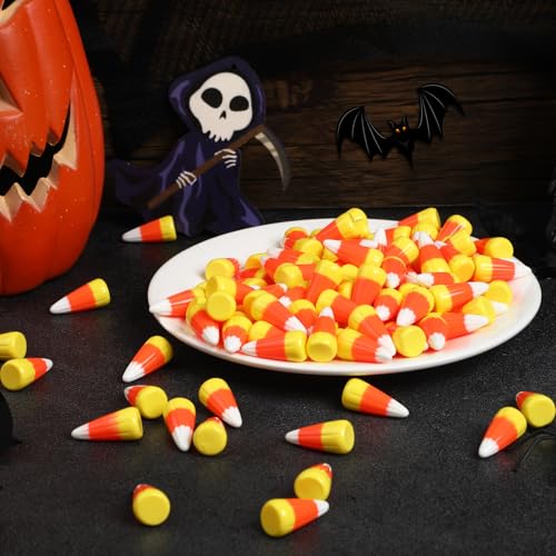 80Pcs Halloween Resin Candy Corn Ornaments - Festive DIY Decorations