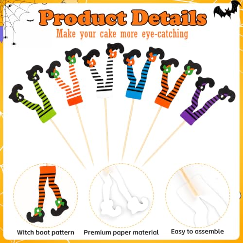 Halloween Witch Boot Cupcake Toppers - 48 PCS Halloween Party Food Picks - Variation of THIS listing