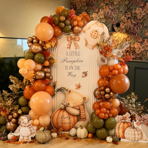 Burnt Orange & Brown Fall Balloons Set - Orange & Copper Decorations - Variation of Orange Brown