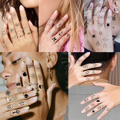 Cute Temporary Tattoos Bulk 28 Sheets 504 PC Variety Designs for Kids & Adults