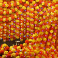 8 Pcs Marigold Garland for Decor with Lights - Halloween Festival Decoration