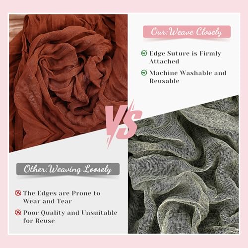 Terracotta Cheesecloth Table Runner - 10 Ft Fall Boho Gauze Table Decor