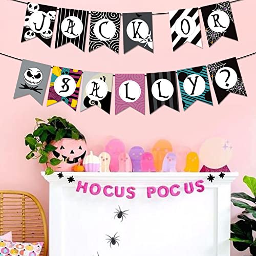 Halloween Skeleton Gender Reveal Banner Spooky Party Decorations