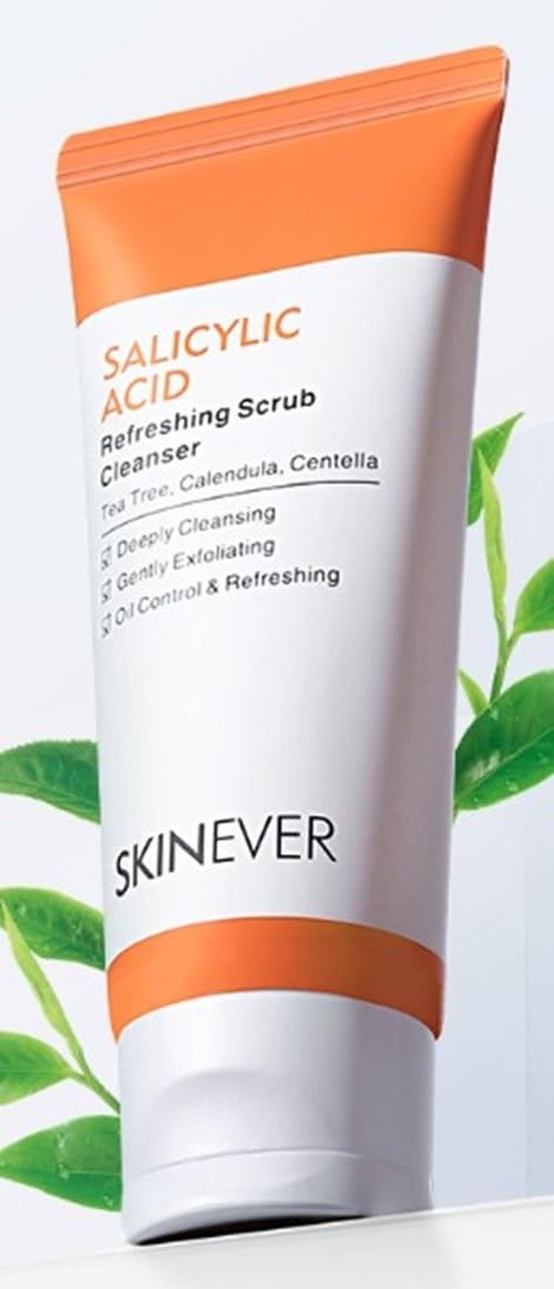 SKINEVER Salicylic Acid Face Exfoliating Scrub - Deep Cleanse & Smooth Skin Texture, 75 ML