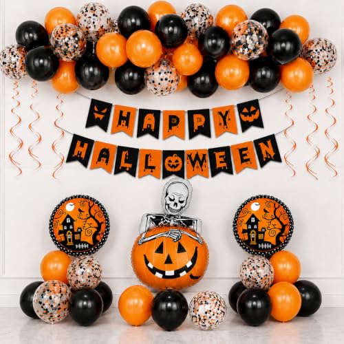 Orange Halloween Party Decorations Set - 37 pcs Spooky Yard & Indoor Decor