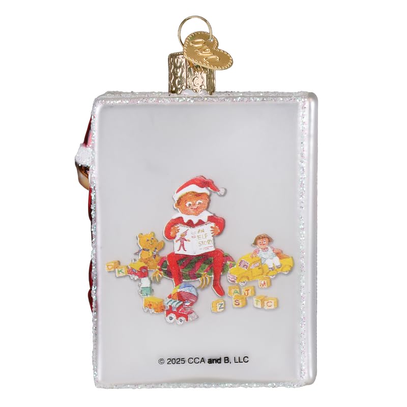 Elf on The Shelf Book Glass Ornament - Handcrafted Christmas Tree Decoration - Variation of This Listing