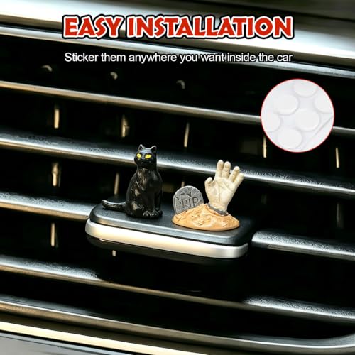 Halloween Mini Car Dashboard Figurines Set - Spooky Gothic Decor 10PCS