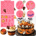 Halloween Fondant Mold Set - Pink 6-Piece Skull Ghost Skeleton Hand Cake Decor