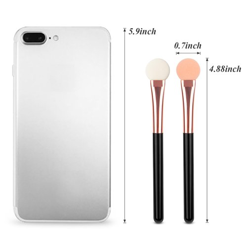 Uorpoto Eyeshadow Applicators Double Sided Sponge Makeup Brushes Reusable 10Pcs Round Foam Eye Shadow Applicator Sticks Brush Set Washable