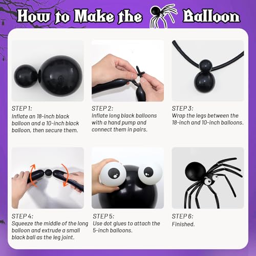 Halloween Balloon Arch Kit with Orange, Black, Purple & Green Balloons