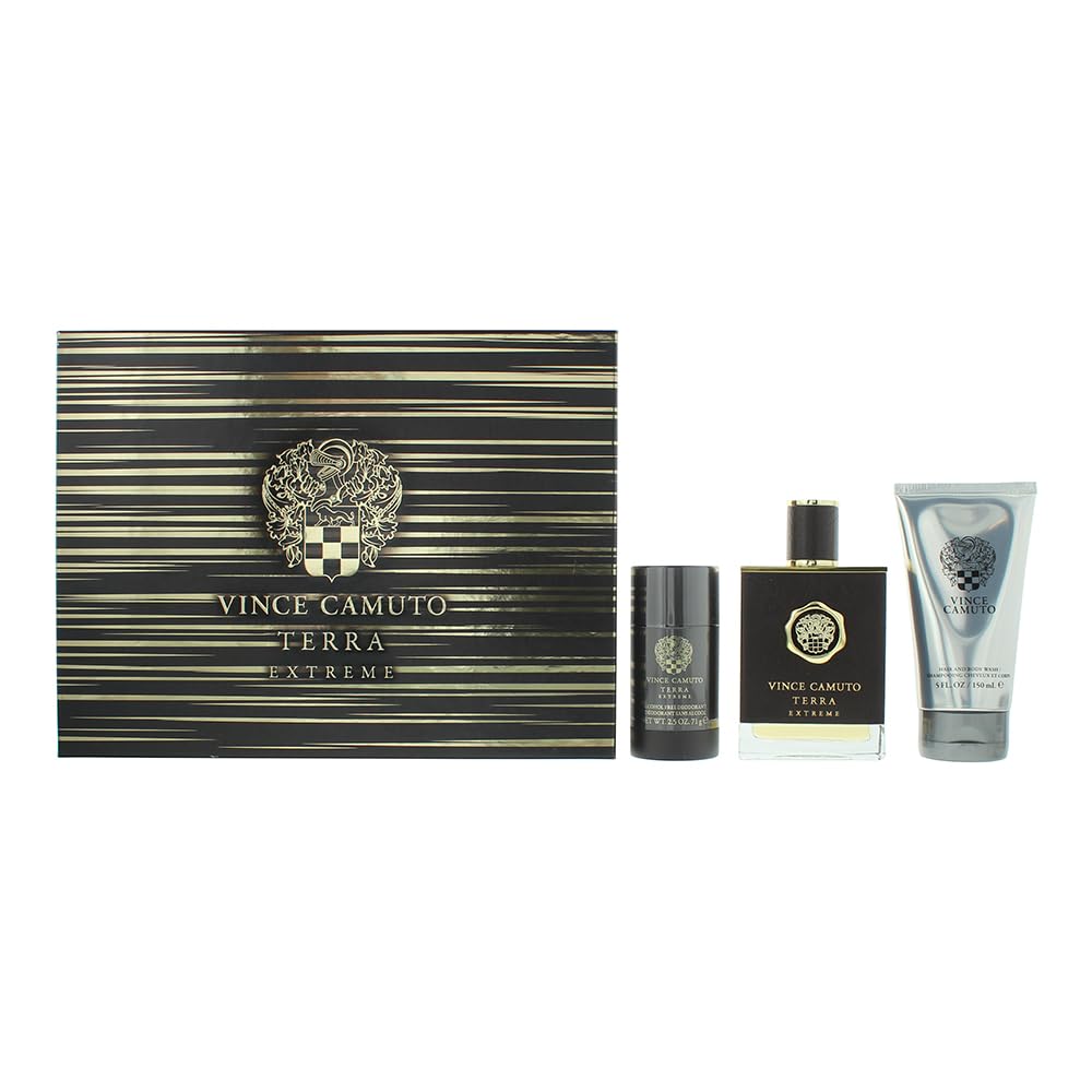 Vince Camuto Terra Extreme Gift Set - 3.4 Fl. Oz. Fragrance for Men | Luxurious 3-Piece Collection