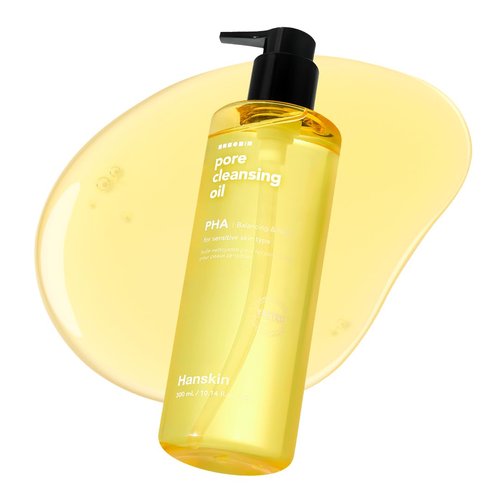 Hanskin PHA Pore Cleansing Oil - Deep Pore Makeup & Sebum Remover for Sensitive Skin | 10.14oz